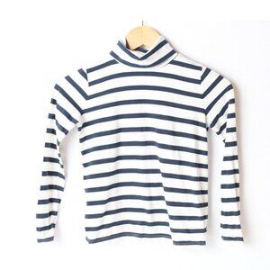J. Crew Crewcuts Girls Size 8 Navy & White Stripe Layering Turtlenec